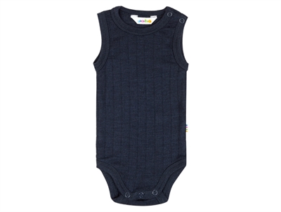 Joha navy body uden ærmer i uld silke