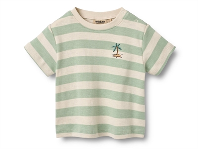 Wheat Liam t-shirt mint stripe i økologisk bomuld
