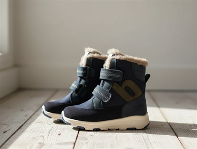Bisgaard navy vinterstøvle Spencer med velcro og TEX