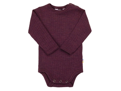 Joha uldbody i blommefarvet merinould med lange ærmer  