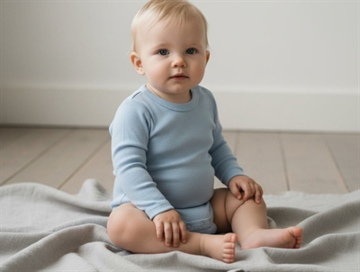 Joha uldbody blå med lange ærmer