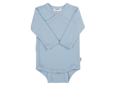 Joha uldbody i blå med wrap-around lukning