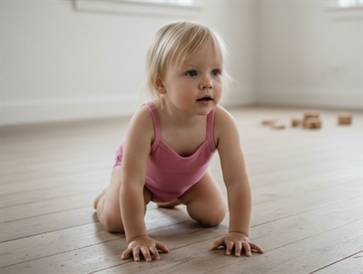 Joha uldsommerbody i pink med skulderstropper