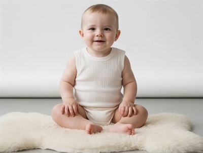 Joha body råhvid uden ærmer i uld silke