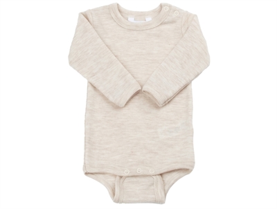 Joha body råhvid i merinould med lange ærmer