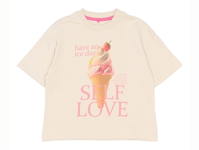 THE NEW t-shirt i råhvid med isvaffel frontmotiv