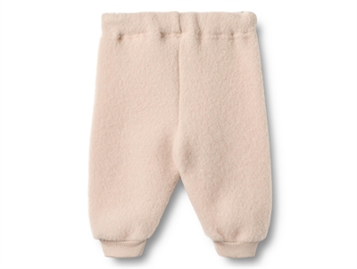 Wheat Wool uldbukser pale lilac med elastik i taljen set bagfra