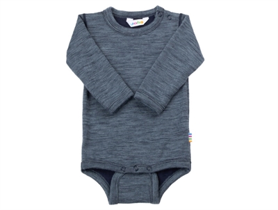 Joha body mørkeblå i merinould med lange ærmer og striber
