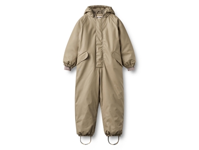 Wheat flyverdragt i beige nuance med hætte set forfra