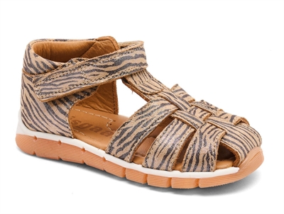 Bisgaard Billie sandal zebra glitter med lukket tå og velcro