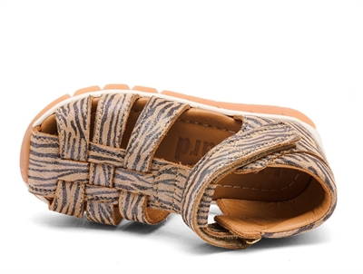 Bisgaard Billie sandal zebra glitter med lukket tå og velcro