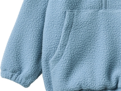 Wheat Moon fleece anorak blå detalje af lomme