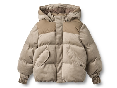 Wheat pufferjakke grey stone set forfra