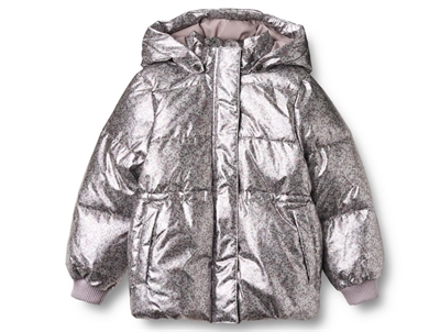 Wheat pufferjakke i silver flower meadow set forfra med metallisk look