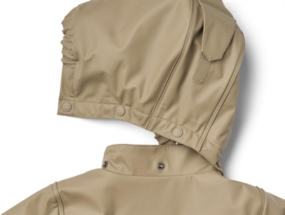 Wheat termo regnjakke i beige nuance med aftagelig hætte detalje