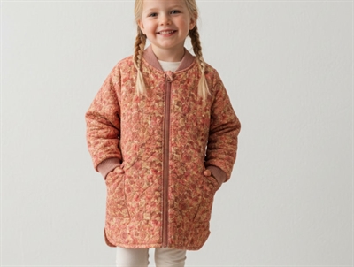 Wheat sandstone termojakke Herta flowers