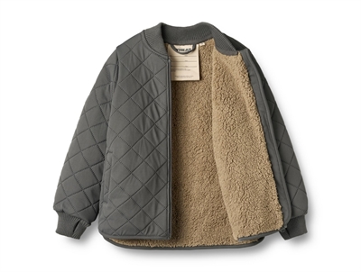 Wheat termo jakke åben med teddyfoer og refleksdetaljer