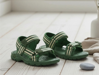 Bisgaard sandal Addie grøn med striber