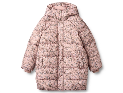 Wheat pufferfrakke i rose powder flowers set forfra