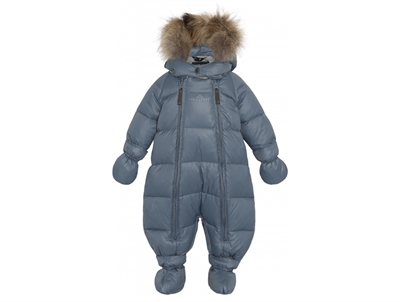 Ver de Terre baby wintersuit blå med pelskant front