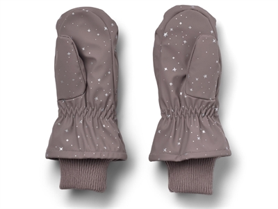 Wheat luffer purple stone stars med ribkant og stjernetryk set bagfra