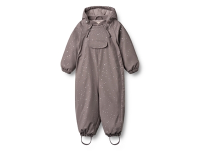 Wheat flyverdragt purple stone stars med fleecefoer og stjernetryk set forfra