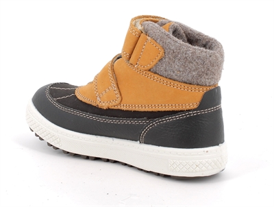 Primigi vinterstøvle gul og sort med to velcroremme