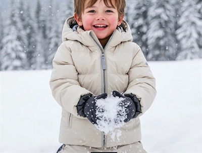 VER de TERRE baby dunjakke oat med aftagelig hætte