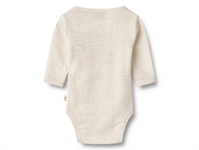 Wheat Wool body eggshell melange med slå-om lukning set bagfra