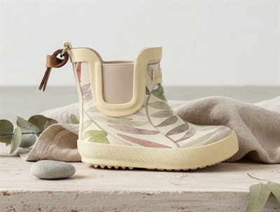 Bisgaard gummistøvle beige leaves