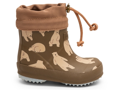 Bisgaard Baby Thermo vintergummistøvle brun bjørneprint