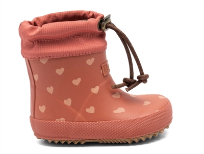 Bisgaard Baby Thermo vintergummistøvle ruby med hjerteprint og uldfoer