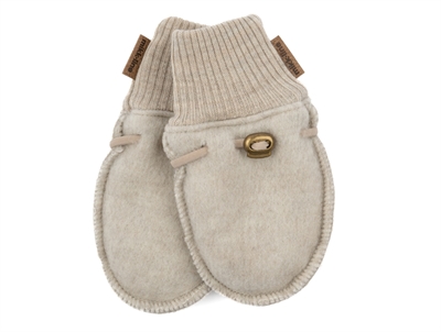 Mikk-Line uld luffer i melange offwhite set forfra