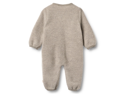 Wheat Wool fleece heldragt khaki melange set bagfra