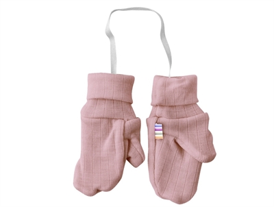 Joha uld vanter i old rose med tommelfinger