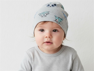 Soft Gallery beanie grey melange zoo