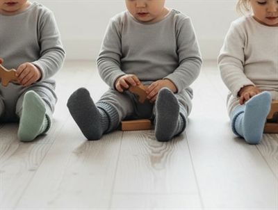 MP strømper støvet blå mix bomuld (3-pak)