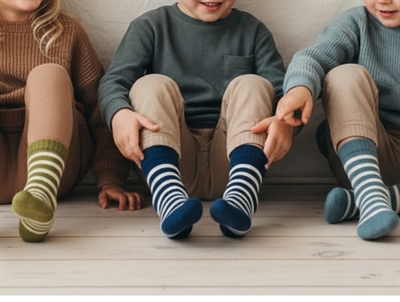 MP Eli strømper cedar mix med striber bomuld (3-pak)