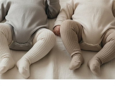 MP light brown melange mix strømpebukser bomuld (2-pak)