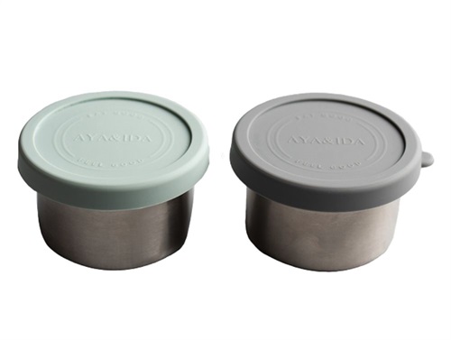 Aya&Ida Snackbeholder Mørk Grå/mint Grøn 100ml (2-pak)