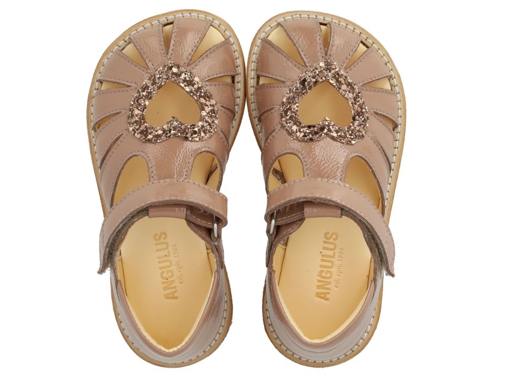 Køb Angulus sandal clay med glimmerhjerte | 807,46 DKK