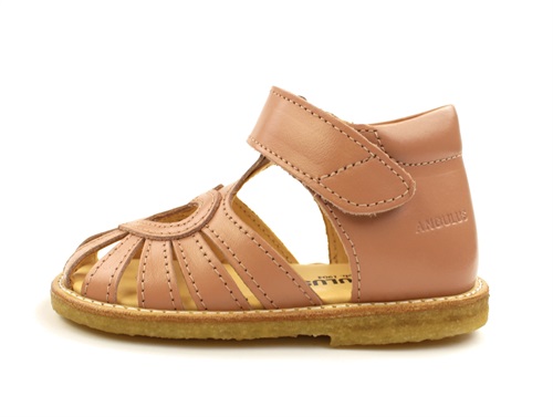 Angulus Mørk Peach Sandal Med Hjerte - Str. 25
