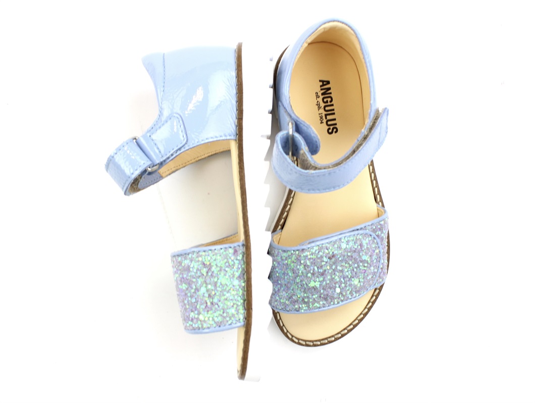 Angulus åben lyseblå sandal glimmer | Fra