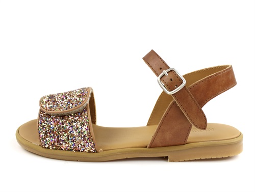 Angulus Tan Multi Glitter Sandal Med Spænde - Str. 35