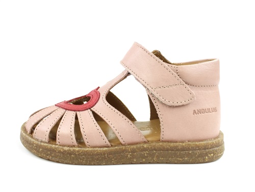 Angulus Pale Rose/red Hjerte Sandal - Str. 22 billede