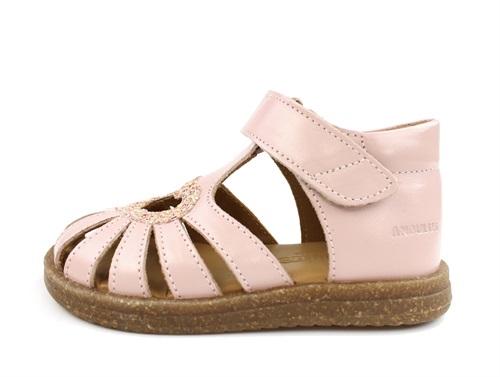 Angulus Pale Rose Glitter Sandal Med Hjerte - Str. 22