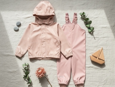 Bundgaard Cali regnsæt vintage rose stribet med seler