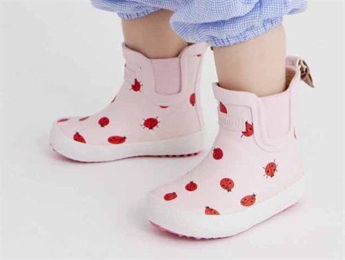 Bisgaard Gummistøvle Kort Lyserød Med Mariehøns - Str. 26 billede