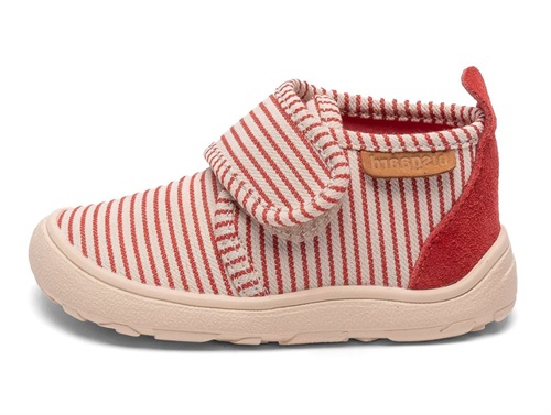Bisgaard Hjemmesko Rød Canvas Med Striber - Str. 21