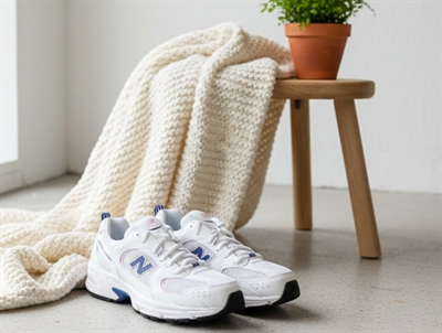 New Balance 530 sneaker hvid med blå og rosa detaljer side